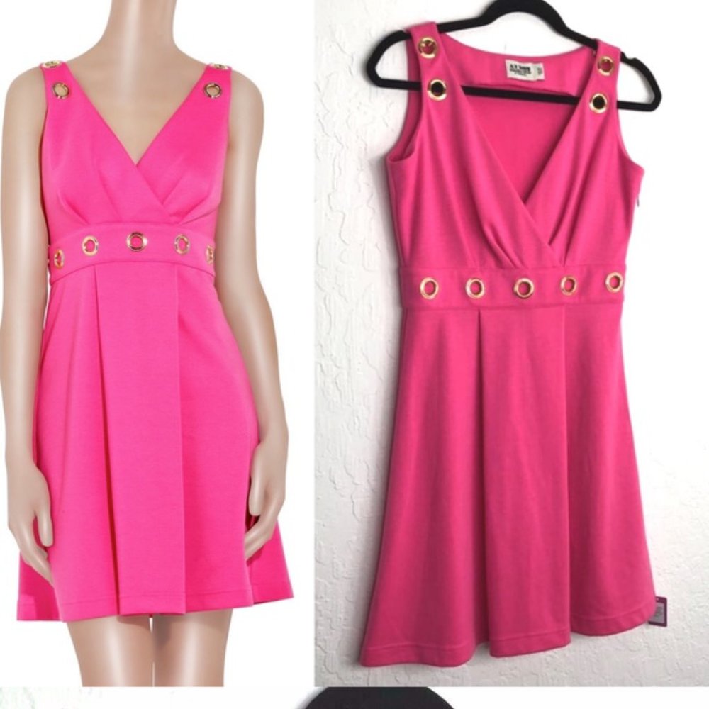 Alice Temperley Delilah Pleated Dress Hot Pink 6